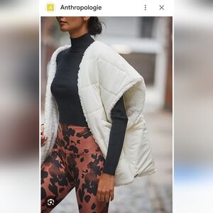 Anthropologie Sherpa-lined Kimono Puffer Vest OS